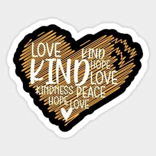 Love Kind Hope Peace Kindness Gift Sticker